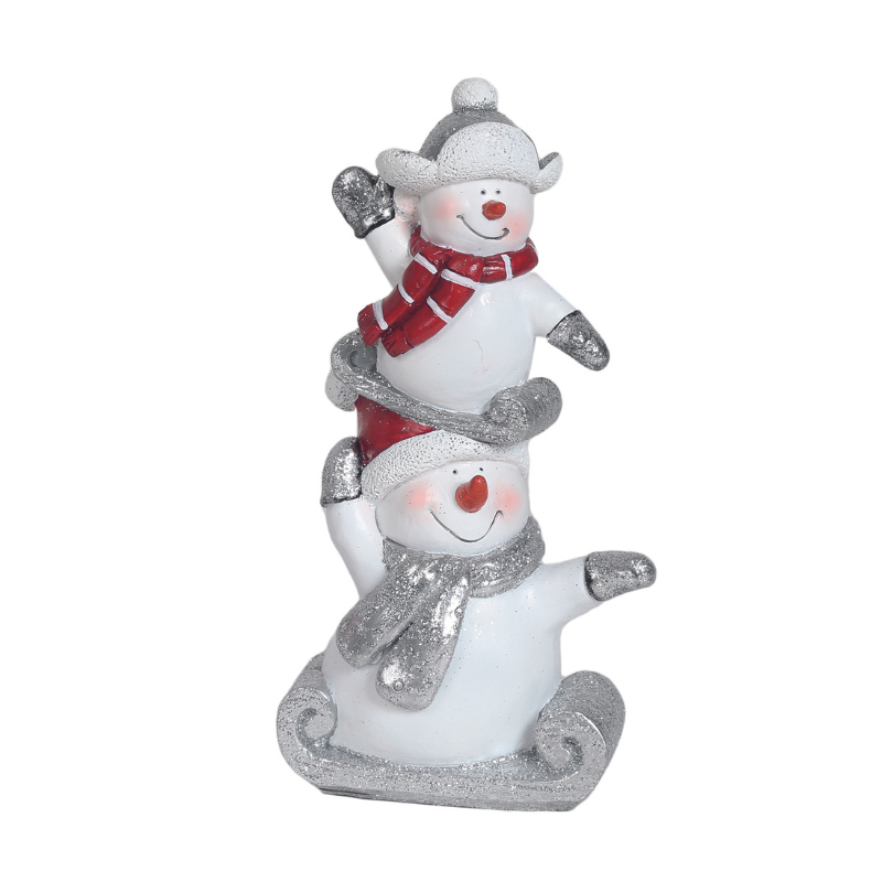 Playing Snowmen Decorative Ornament 19cm