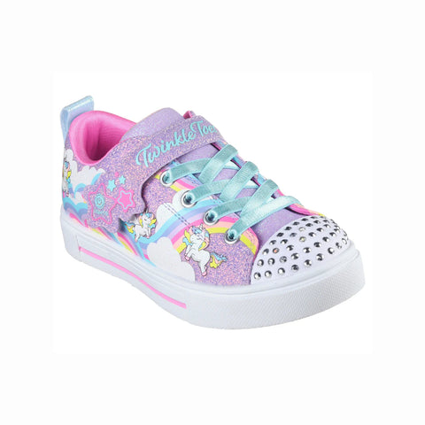 SKECHERS : Toddler Girls Twinkle Toes Trainers - Jumpin Clouds Lavander