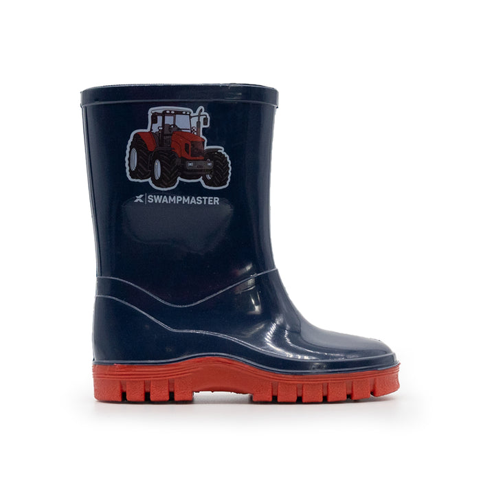 XPERT : Swampmaster Junior Tractor Wellingtons Navy/Red