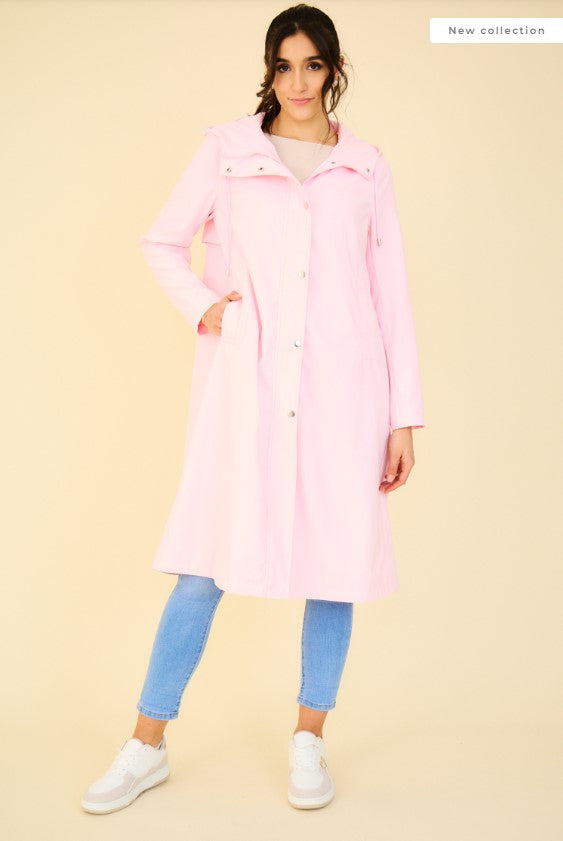 COPE CLOTHING : Long Raincoat - Pink