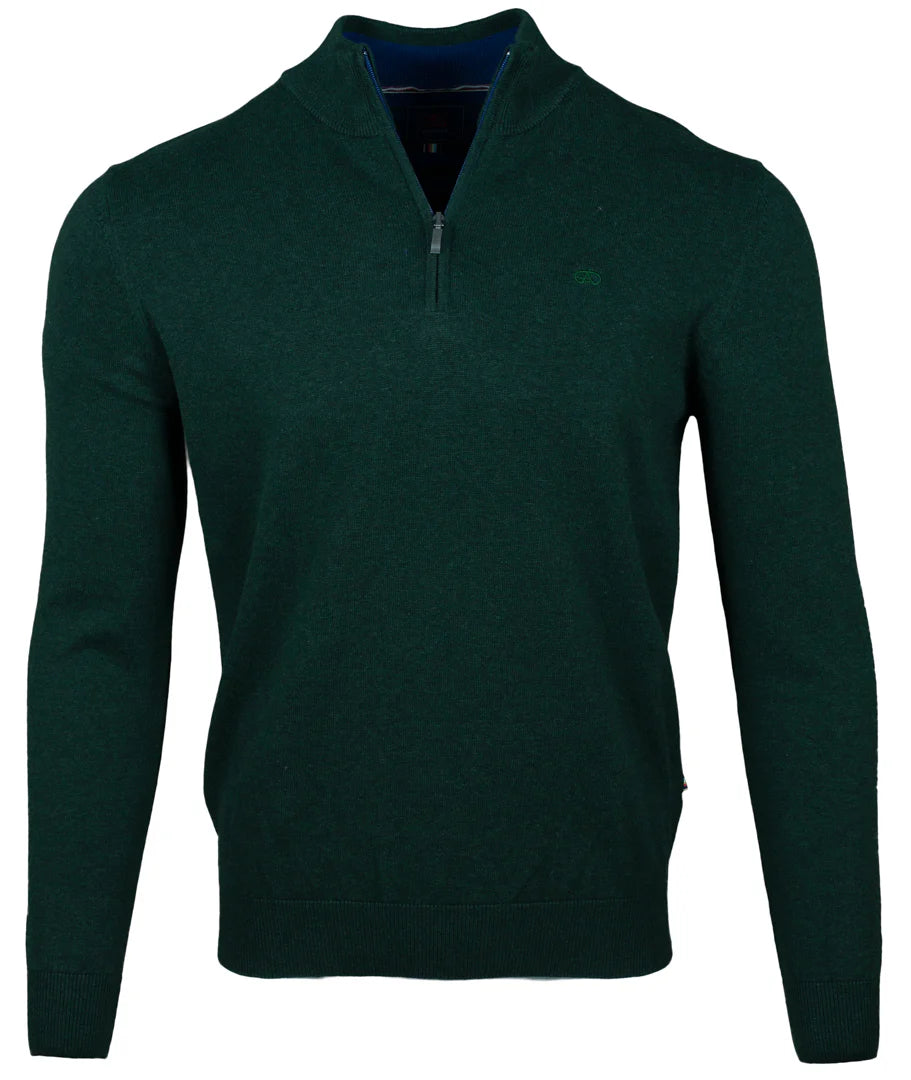 ANDRE : Tory 1/4 Zip Jumper - Dark Green