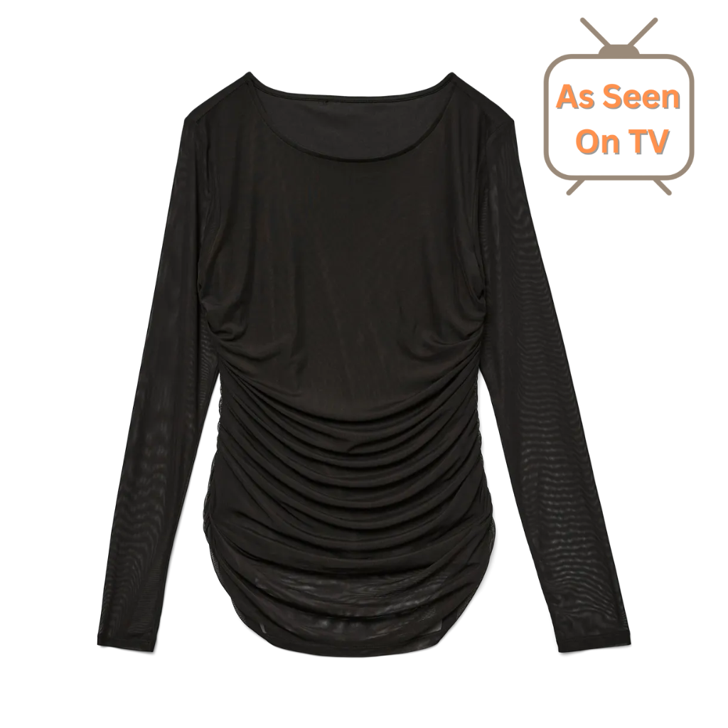 VERO MODA : Long Sleeve Mesh Top - Black