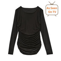 VERO MODA : Long Sleeve Mesh Top - Black