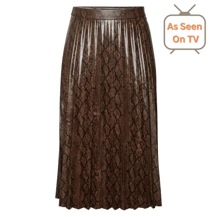 VERO MODA : Nita High Waist Snake Print Plisse Skirt