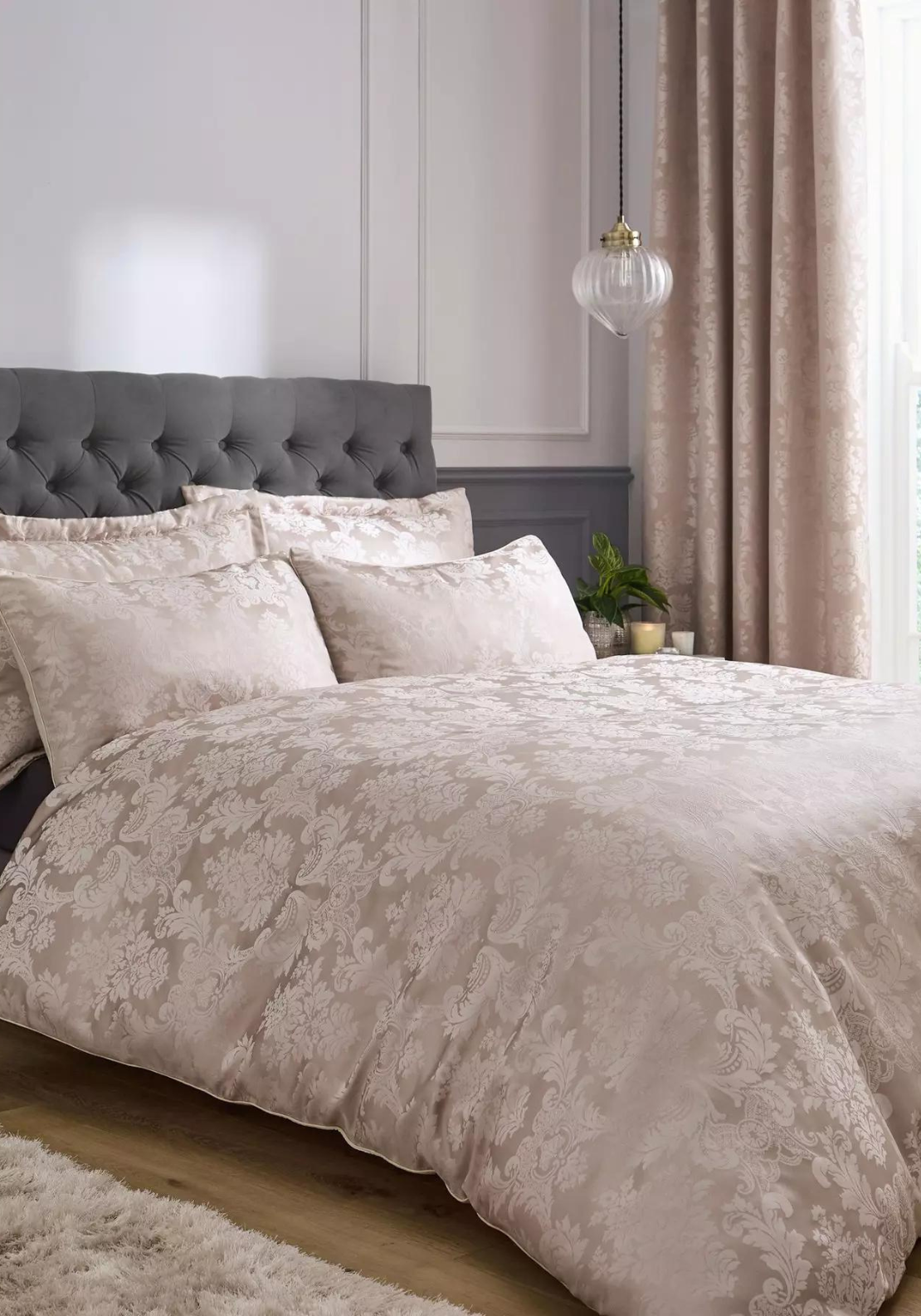 CATHERINE LANSFIELD : Classic Damask Natural Duvet Set