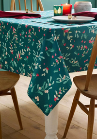 CATHERINE LANSFIELD Christmas Holly and Mistletoe Tablecloth - 2 Sizes