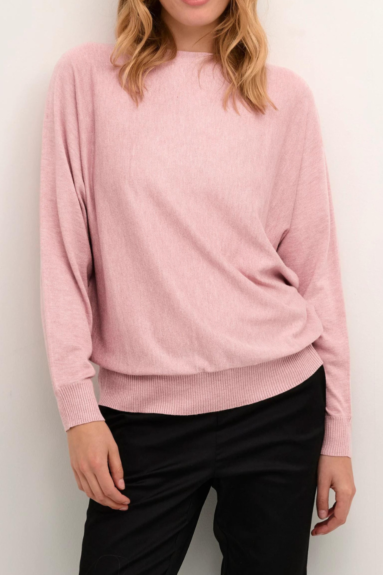 CULTURE : AnneMarie Batwing Jumper - Pale Pink