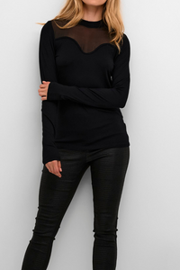 CULTURE : Grace Black Mesh Top