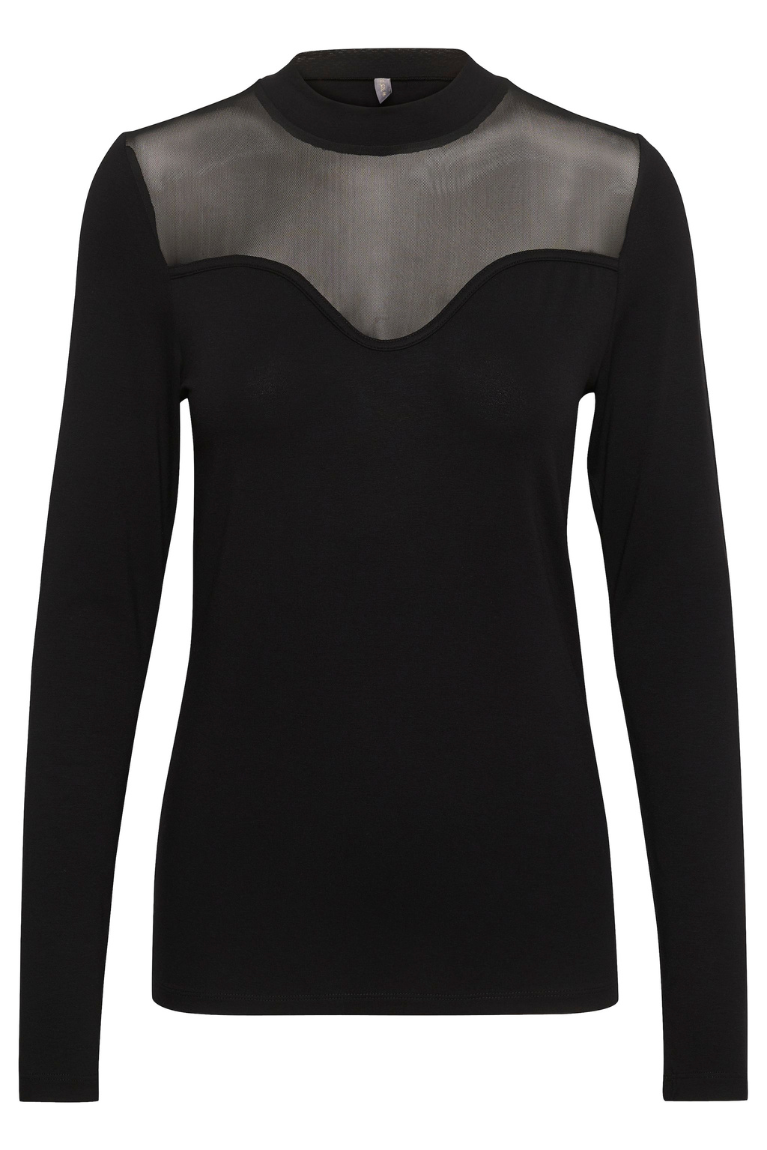 CULTURE : Grace Black Mesh Top