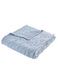 BIANCA Cable Knit Throw 150x200cm - Blue