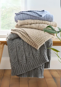 BIANCA Cable Knit Throw 150x200cm - Blue