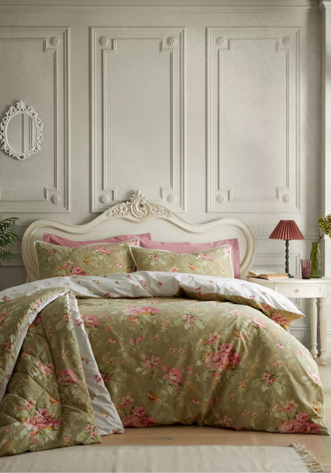 CATHERINE LANSFIELD Bridgerton Penelope Floral Green Duvet Set