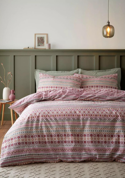 CATHERINE LANSFIELD Brushed Fairisle Reversible Duvet Set