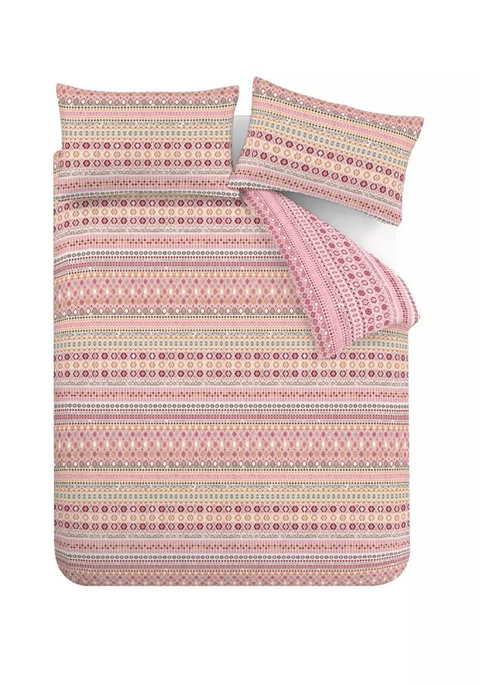 CATHERINE LANSFIELD Brushed Fairisle Reversible Duvet Set