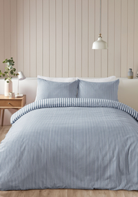 CATHERINE LANSFIELD Brushed Stripe SB Reversible Duvet Set - Blue