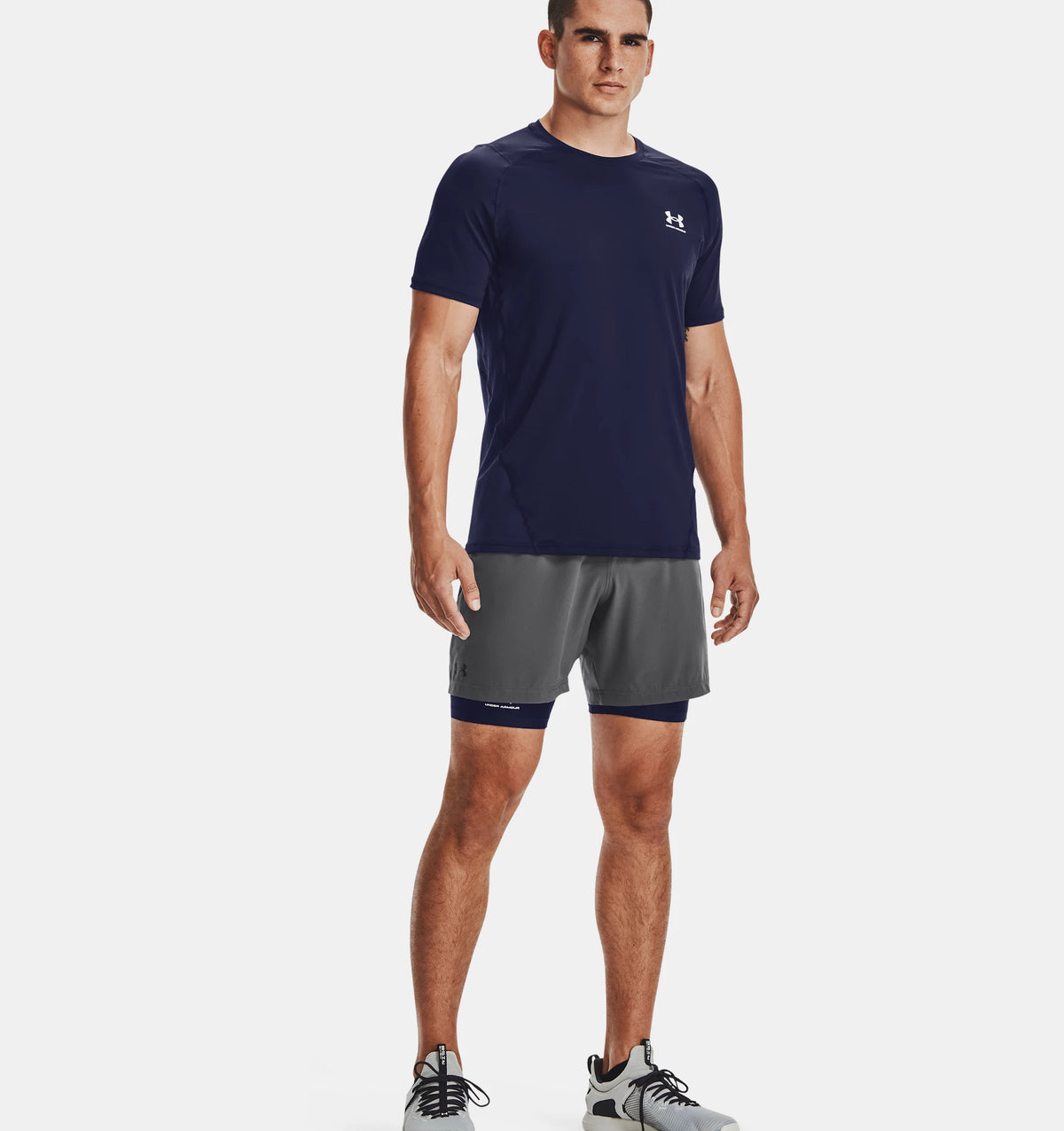 UNDER ARMOUR : Men's HeatGear Fitted T-Shirt - Navy