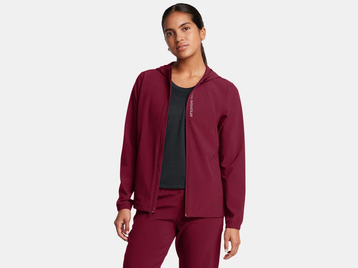 UNDER ARMOUR : Woman's OutRun The Storm Jacket - Burgundy