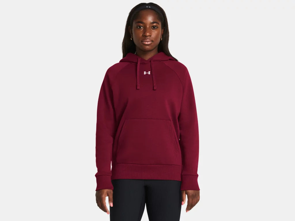 UNDER ARMOUR : Women's Rival Fleece Hoodie - Burgundy