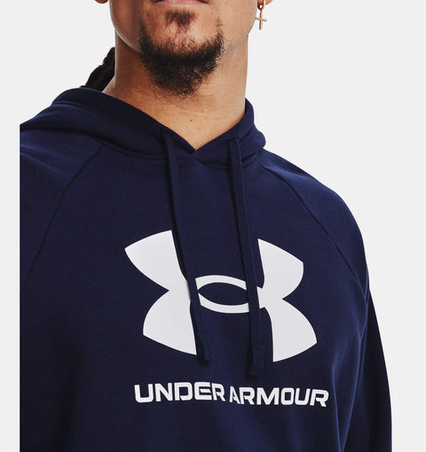 UNDER ARMOUR Men's UA Rival Fleece Logo Hoodie - Navy