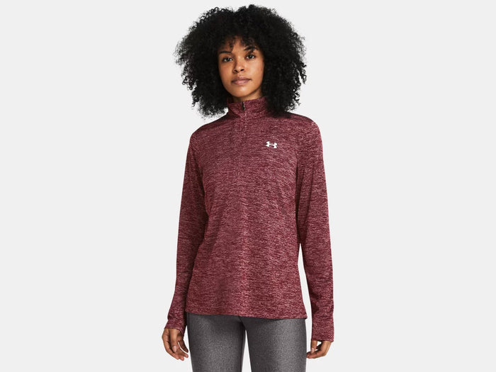 UNDER ARMOUR : Women's Tech™ Twist ½ Zip - Burgundy