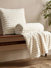 CATHERINE LANSFIELD : Cosy Ribbed Cushion - Cream