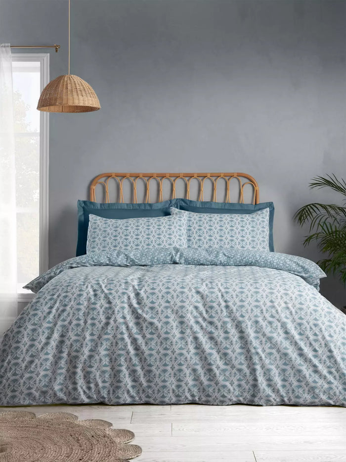 CATHERINE LANSFIELD Sardinia Tile Duvet Set - Seafoam