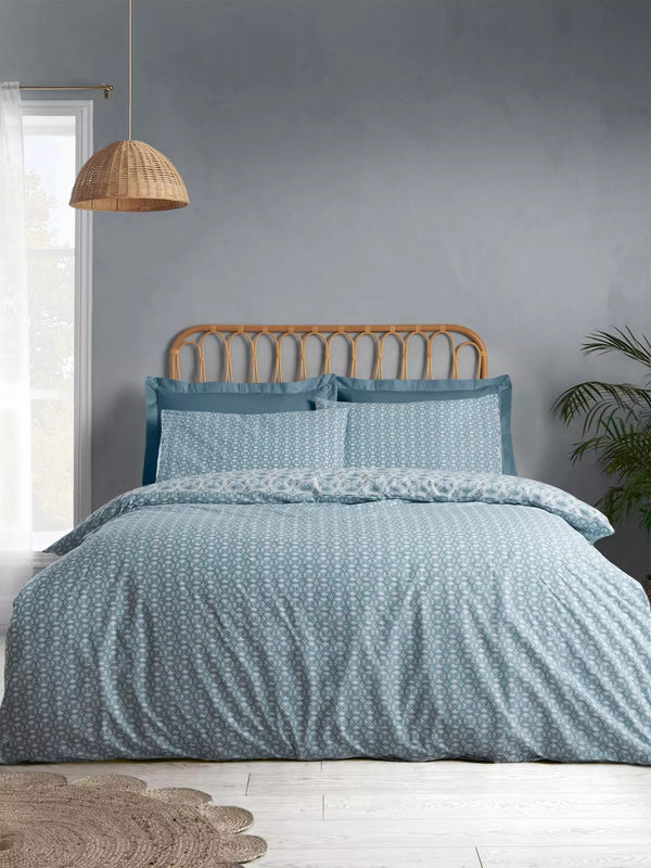 CATHERINE LANSFIELD Sardinia Tile Duvet Set - Seafoam