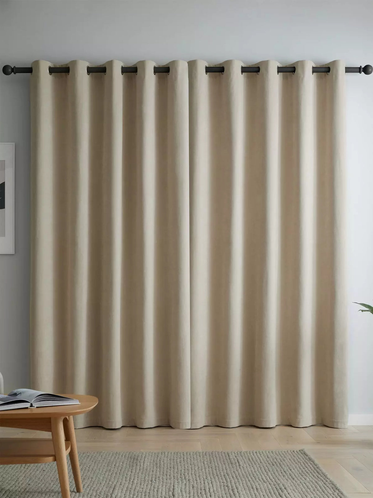 CATHERINE LANSFIELD : Wilson Thermal Blackout Eyelet Curtains - Natural