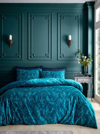 CATHERINE LANSFIELD Bridgerton Regal Birds Soft Velvet Duvet Set - Teal