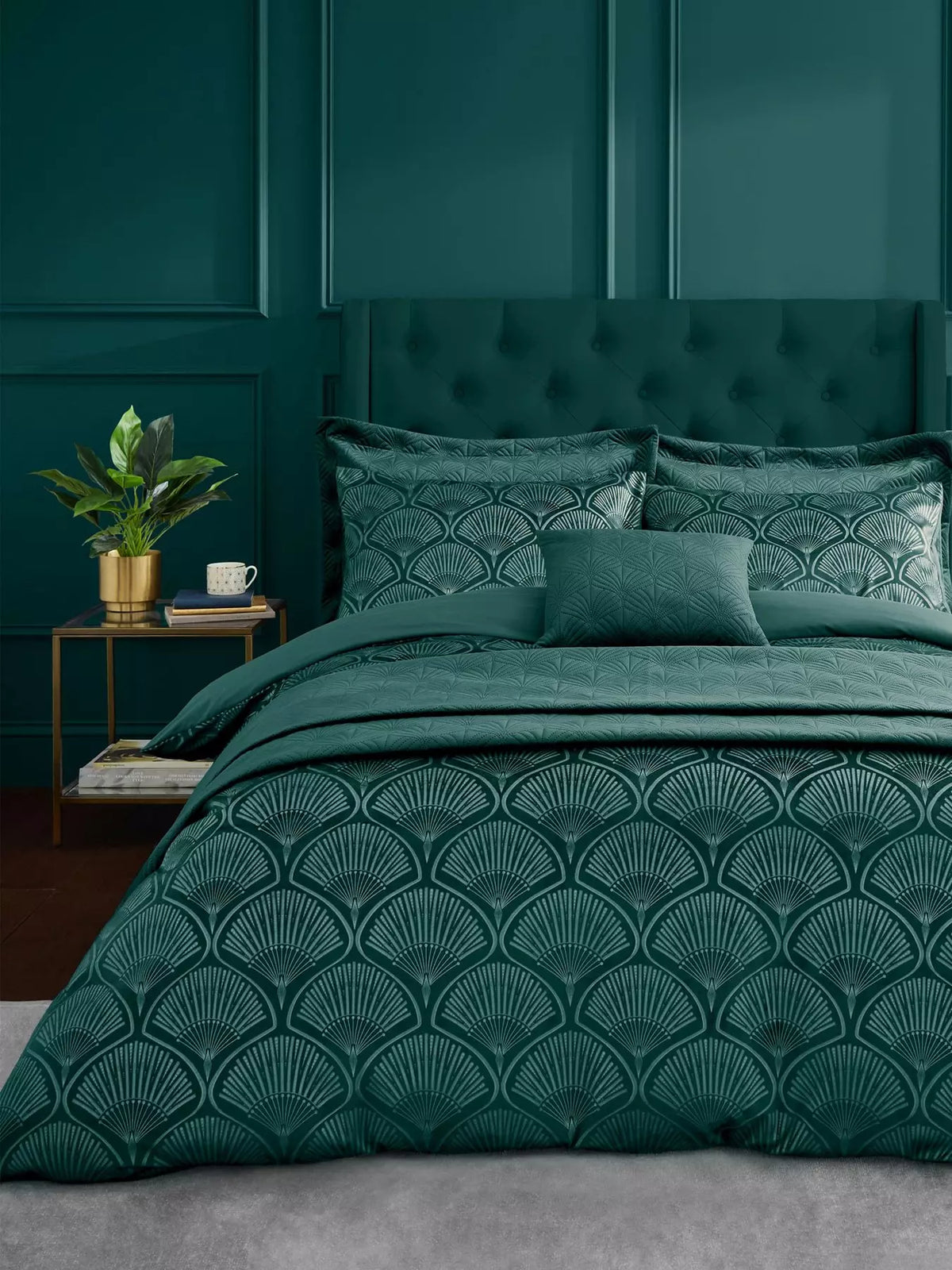 CATHERINE LANSFIELD Art Deco Pearl Duvet Set - Teal