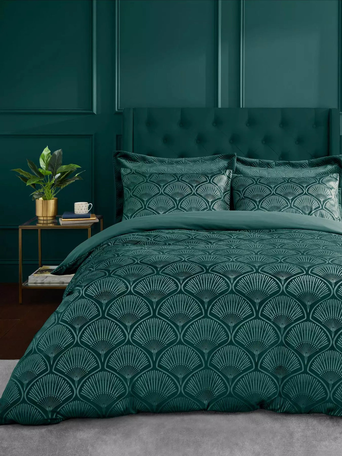 CATHERINE LANSFIELD Art Deco Pearl Duvet Set - Teal