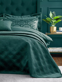 CATHERINE LANSFIELD Art Deco Pearl Bedspread - Teal