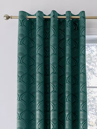 CATHERINE LANSFIELD Art Deco Pearl Curtains 66x72" - Teal