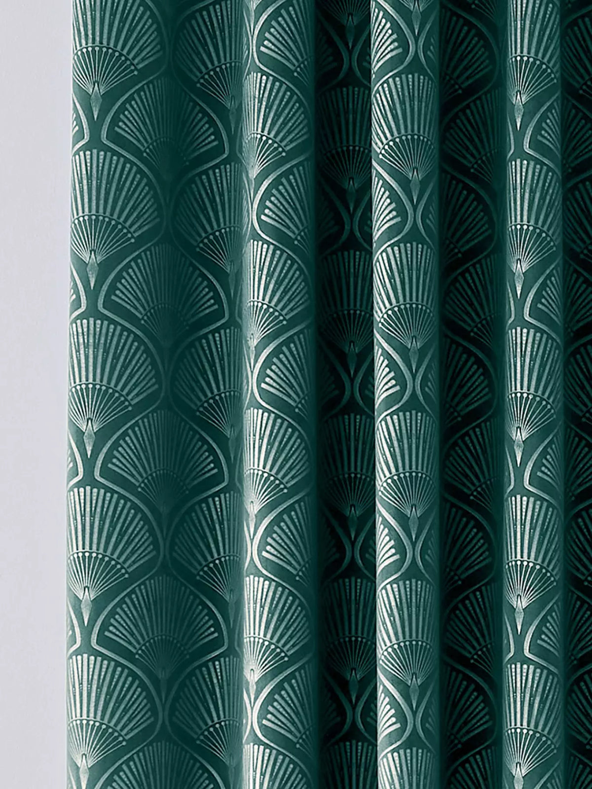 CATHERINE LANSFIELD Art Deco Pearl Curtains 66x72" - Teal