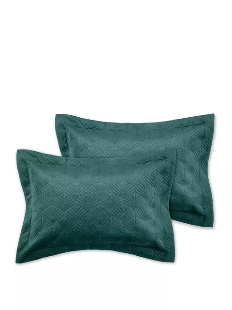 CATHERINE LANSFIELD Art Deco Pearl Pillow Sham Pair - Teal