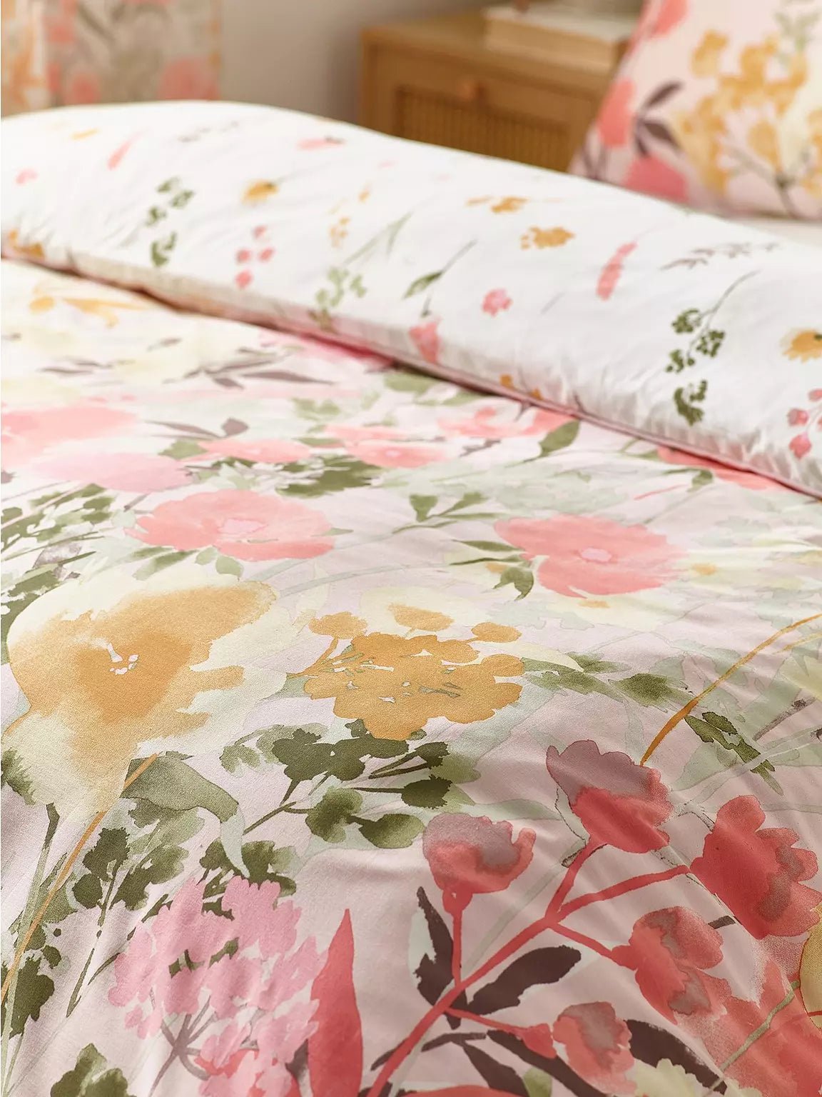 CATHERINE LANSFIELD Countryside Floral Reversible Duvet Cover Set - Pink