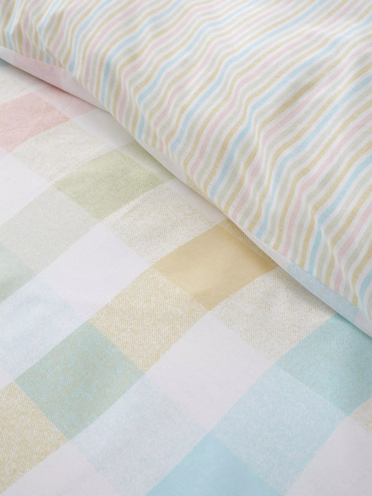 CATHERINE LANSFIELD Spring Check Pastel Reversible Duvet Cover Set