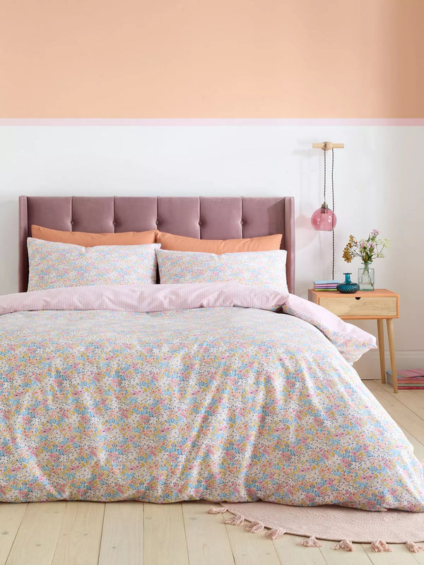 CATHERINE LANSFIELD Darcy Floral Reversible Duvet Cover Set - Pink