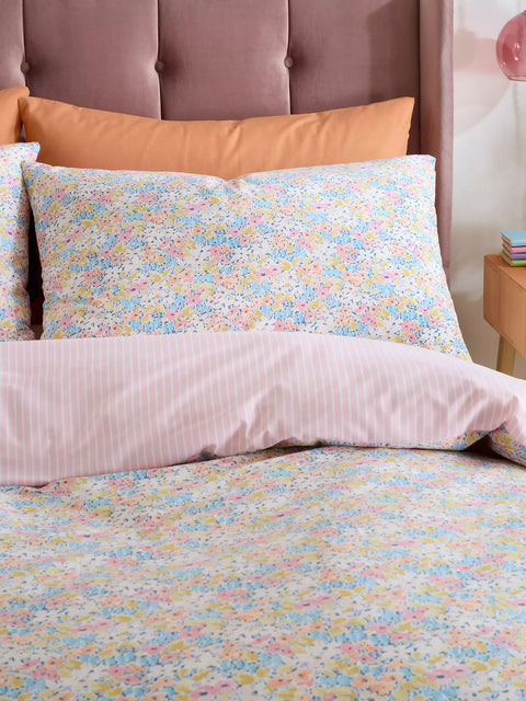 CATHERINE LANSFIELD Darcy Floral Reversible Duvet Cover Set - Pink