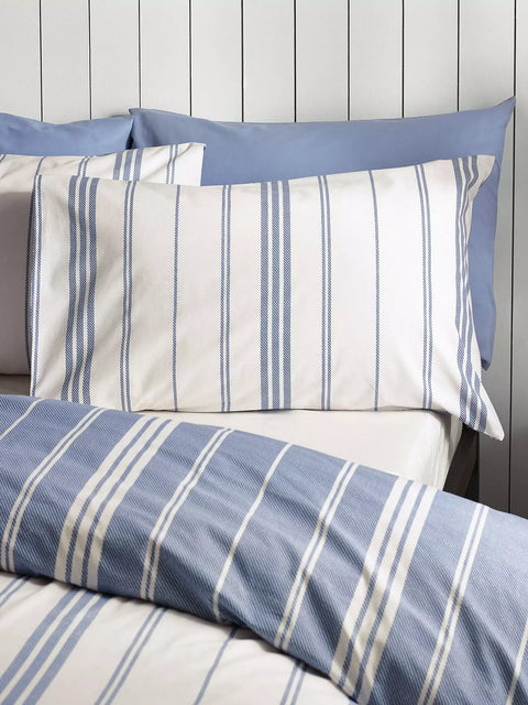 CATHERINE LANSFIELD Harbour Stripe Reversible Duvet Cover Set - Blue