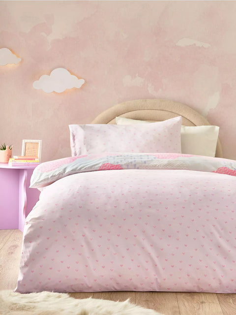 CATHERINE LANSFIELD Soft as a Cloud Kids Duvet Cover Set - Pink