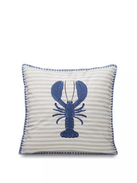 CATHERINE LANSFIELD Lobster Filled Cushion 45x45cm - Blue