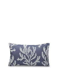 CATHERINE LANSFIELD Coral Leaf Embroided Filled Cushion 30x50cm - Blue