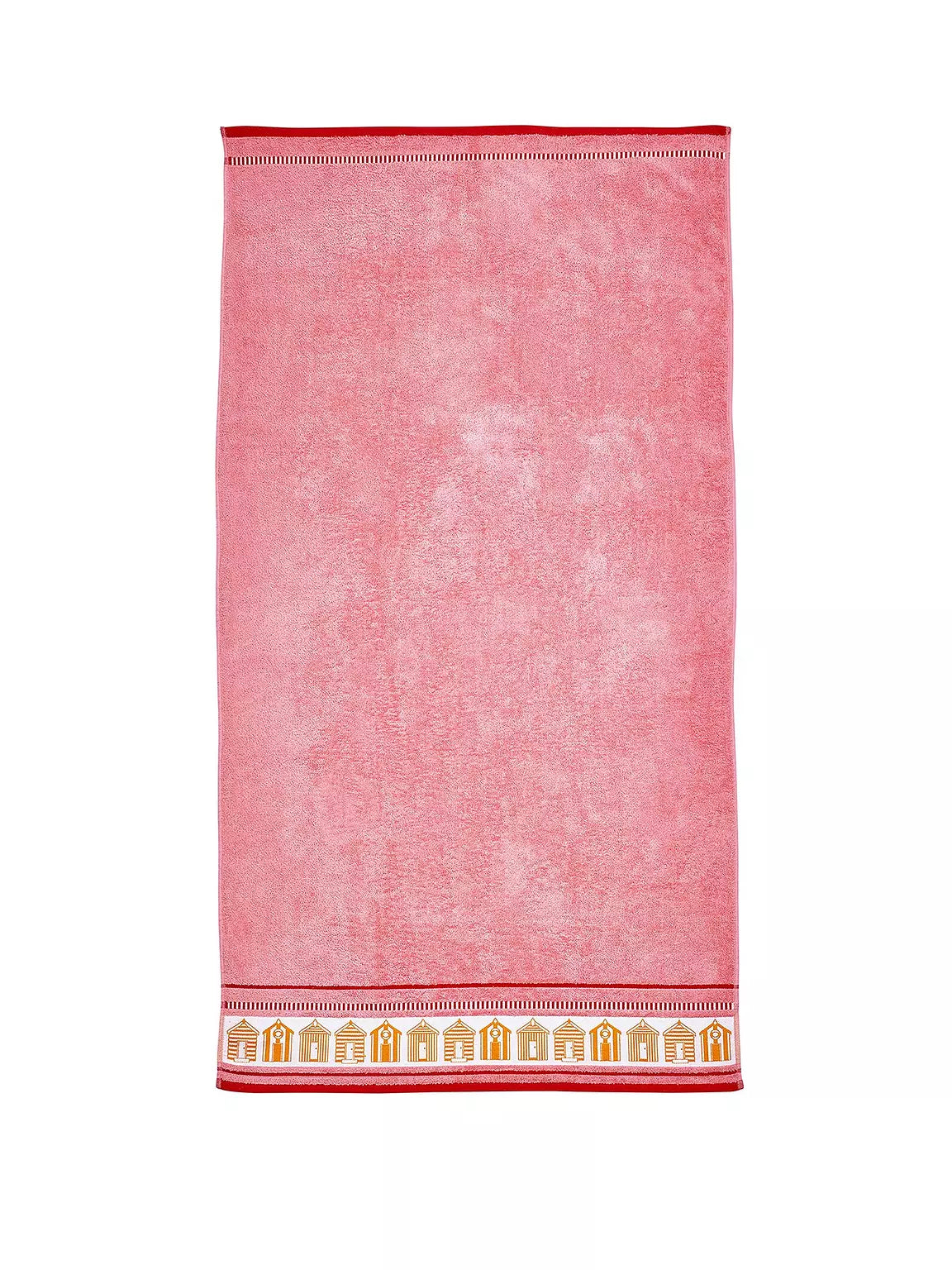 CATHERINE LANSFIELD Beach Huts Beach Lounger Towel - Coral