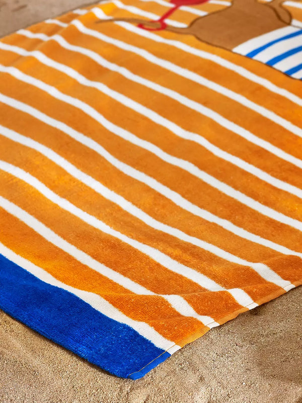 CATHERINE LANSFIELD Hot Dog Beach Lounger Towel - Orange