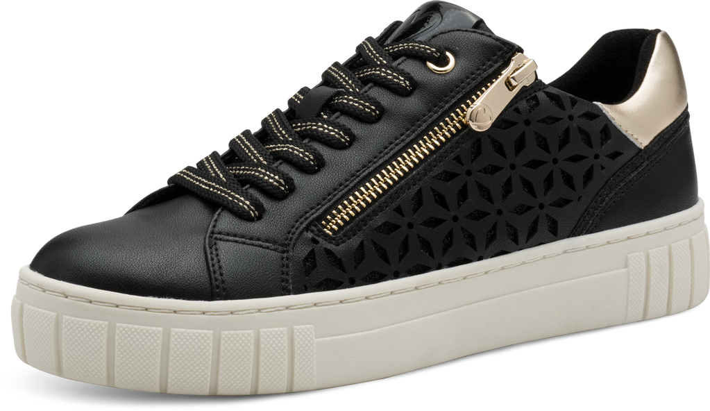 MARCO TOZZI : Ladies Lace Trainers - Black