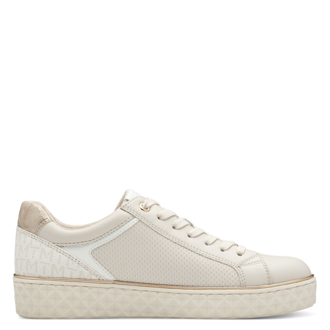 MARCO TOZZI : Ladies Zip Trainers - Cream