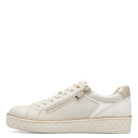 MARCO TOZZI : Ladies Zip Trainers - Cream