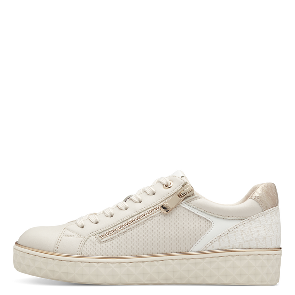 MARCO TOZZI : Ladies Zip Trainers - Cream