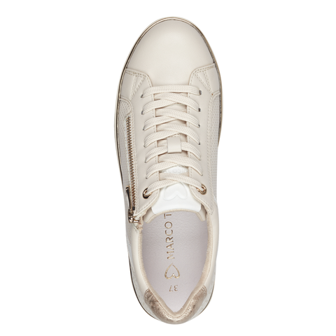 MARCO TOZZI : Ladies Zip Trainers - Cream